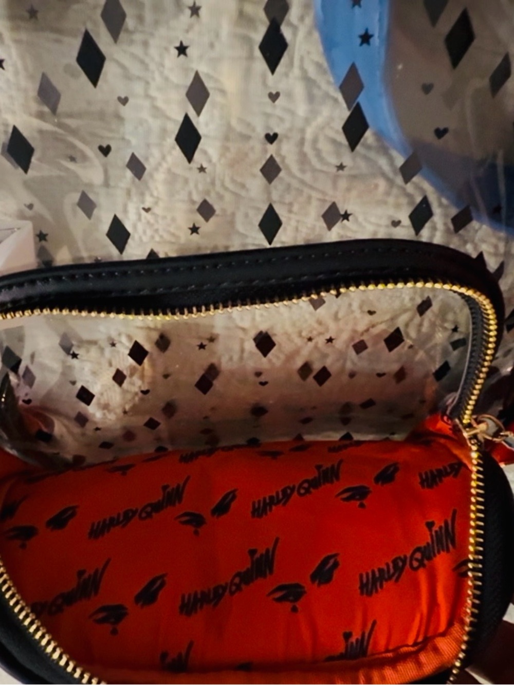 Loungefly DC/Birds of Prey/Harley Quinn clear backpack, slightly used. - Picture 9 of 10